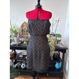 Just Me mini dress women size 10 black floral lace side cutouts club wear sexy